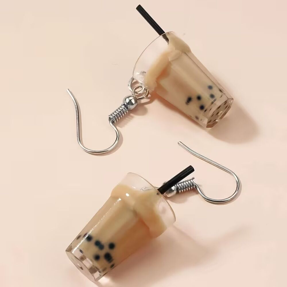 Ice Coffee Dangle Earrings Lightweight Novelty Drink Fun Drop Pendant Charm New